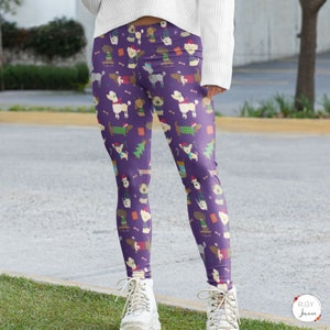 Christmas Dogs Womens Printed Plus Size Leggings