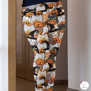Halloween Cats Womens Plus Size Leggings