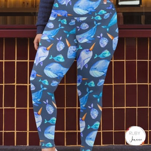 Sea Creatures Womens Plus Size Printed Plus Size Leggings
