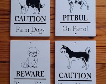 Personalised Dog 'caution' 'beware' signs