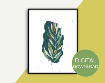 Green Printable art | Botanical Wall Art | Perfect for House and Office | Digital Art | Wall Art