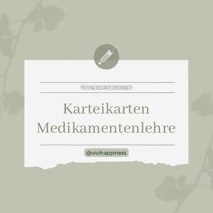 Karteikarten zum Thema Medikamentenlehre