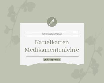 Karteikarten zum Thema Medikamentenlehre