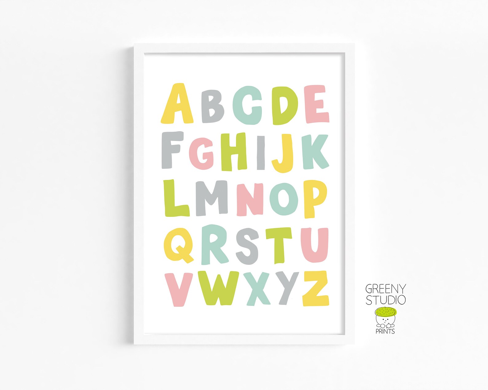 Pastel Alphabet Poster Pastel Color Printable wall art Kids | Etsy