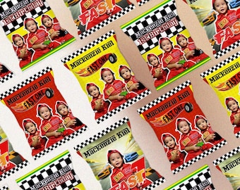 Thème de sacs à puces de course de voitures pour 1er anniversaire | Imprimable | Modèle