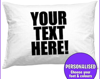 Personalised Pillow Case - Any Name, Custom fonts and colours