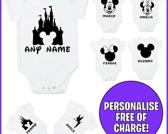 Fairytale Style Personalised Name Baby Bodysuit / Babygrow / Vest - Perfect gift