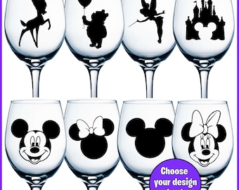 Fairytale / Princess Disney inspired Vinyl Decal Sticker for Glasses, Lunchbox, Bottles etc