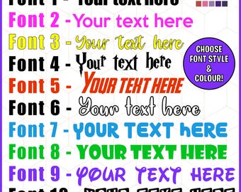Personalised Word / Name vinyl Decals - Custom Names or words ideal for Lunch Boxes, Notebooks, Glass, Water Bottles Bridal Custom