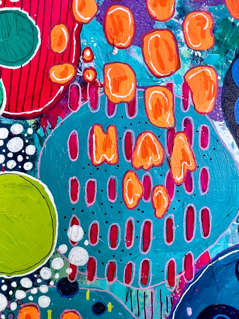 Bold Art Painting on Wood Panel Statement Art Living Room Etsy