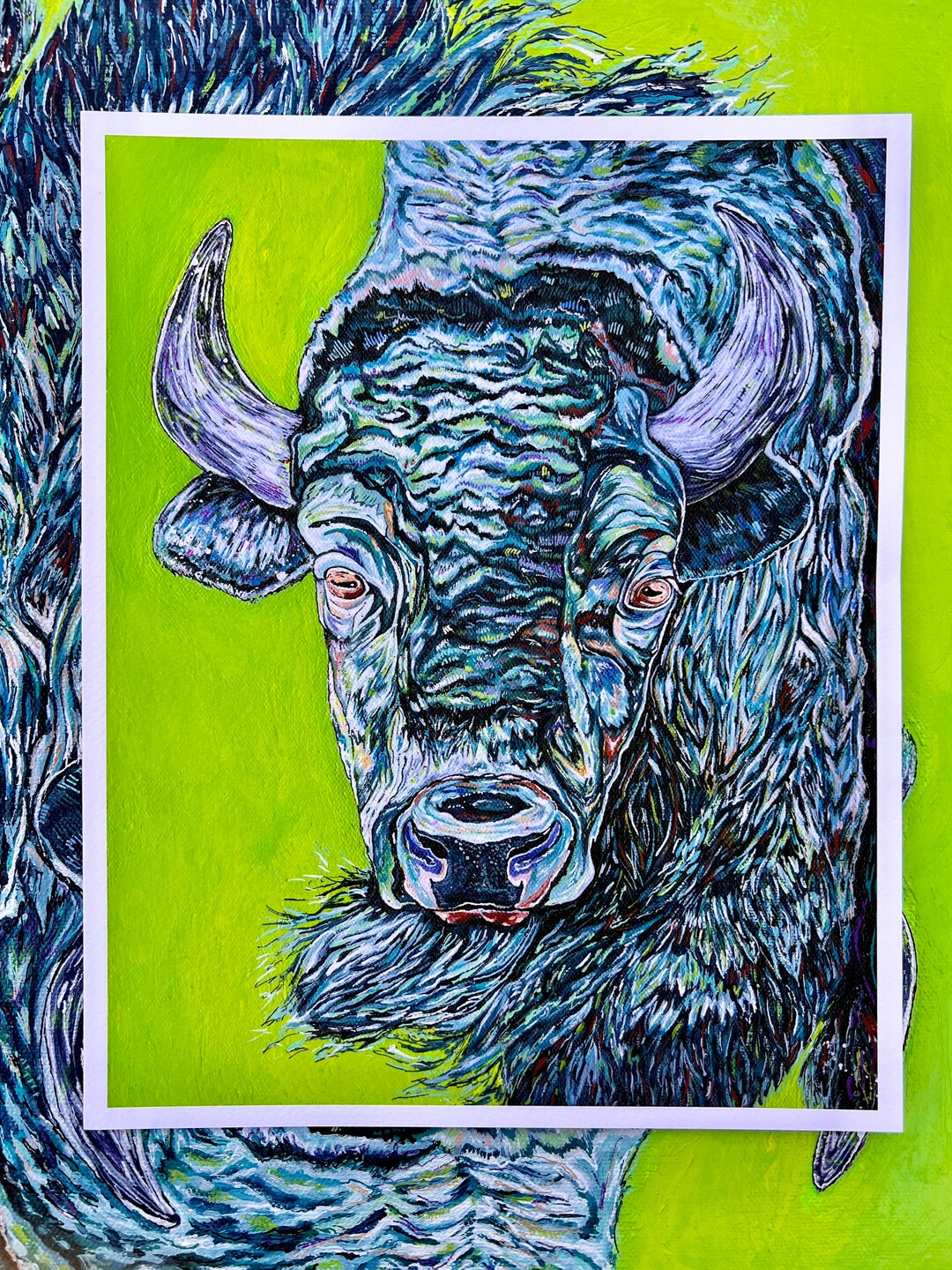 Bison Print. Bison Wall Art. Buffalo Art Print. Buffalo Wall Etsy