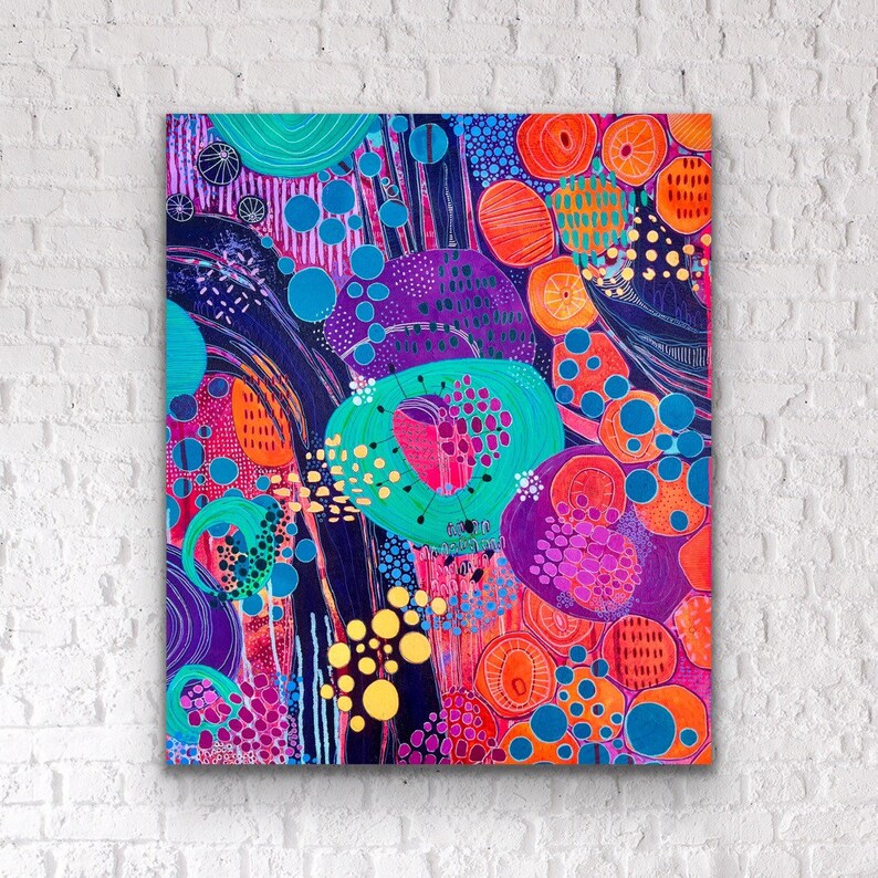 Abstract Original Art on Canvas Gift for Art Lover Modern Etsy