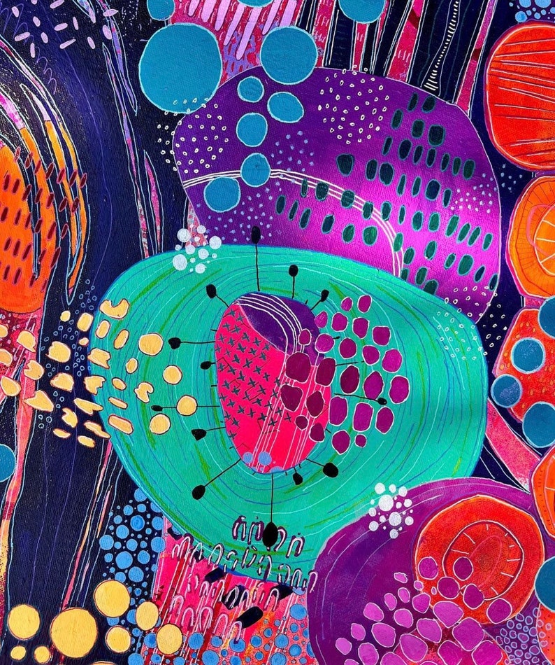 Abstract Original Art on Canvas Gift for Art Lover Modern Etsy