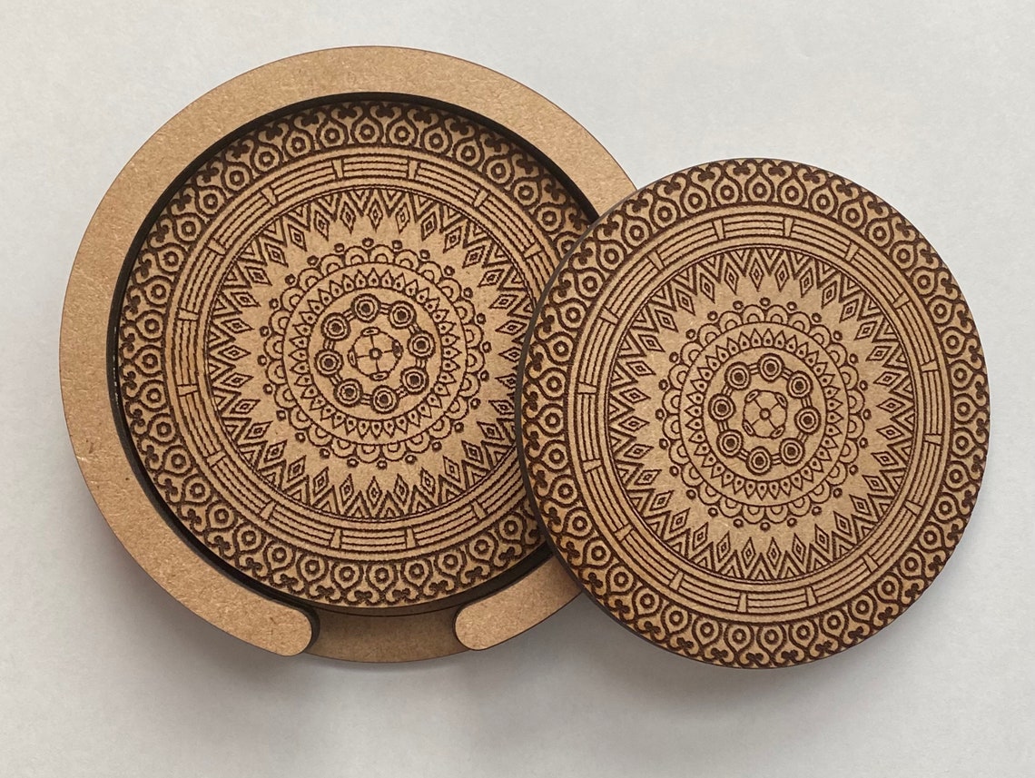 Coaster Mandala Set of 4 / Draftboard Etsy