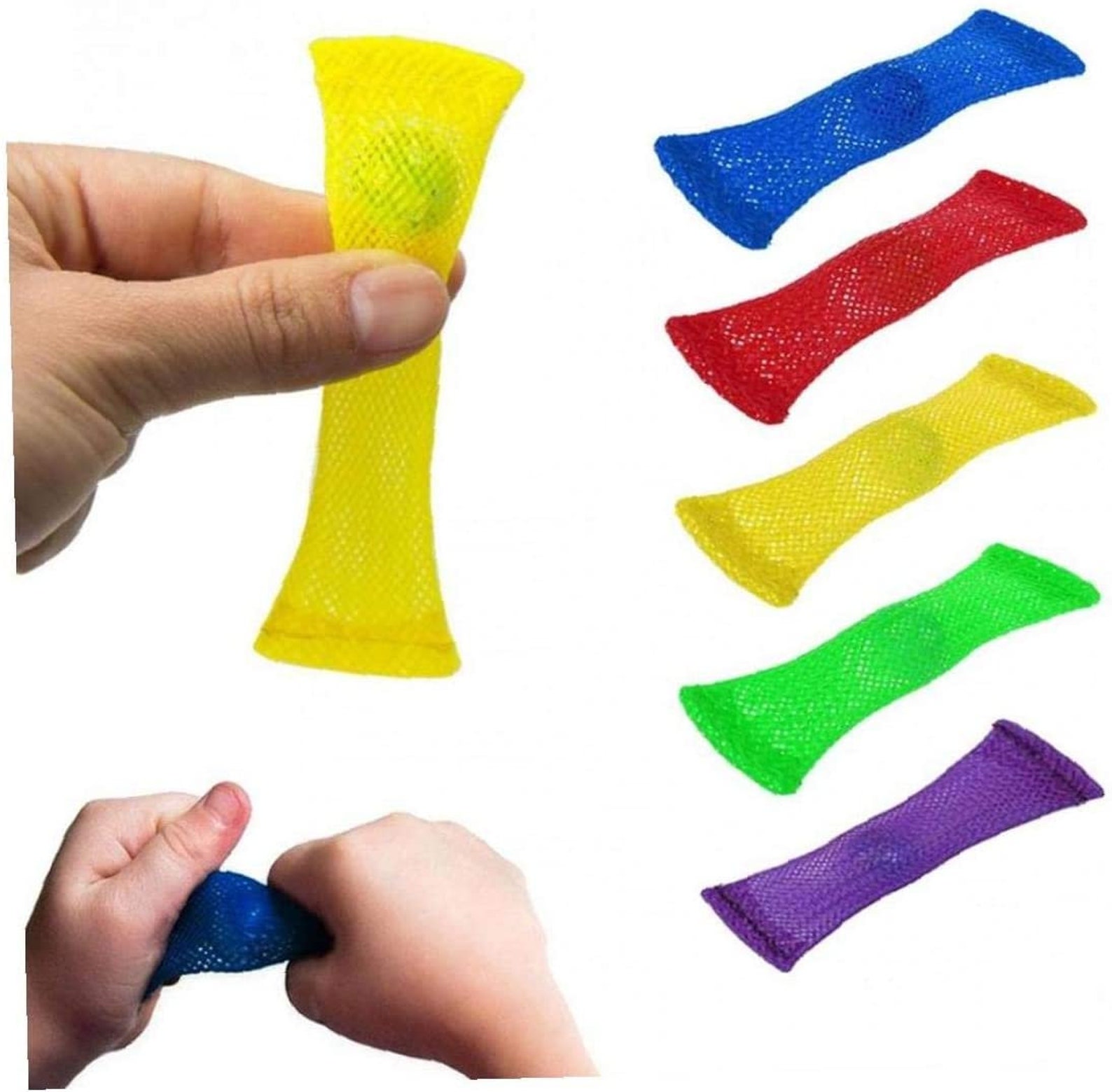 2 marble and mesh Fidget Toys Braided Mesh Tube With Marble Etsy