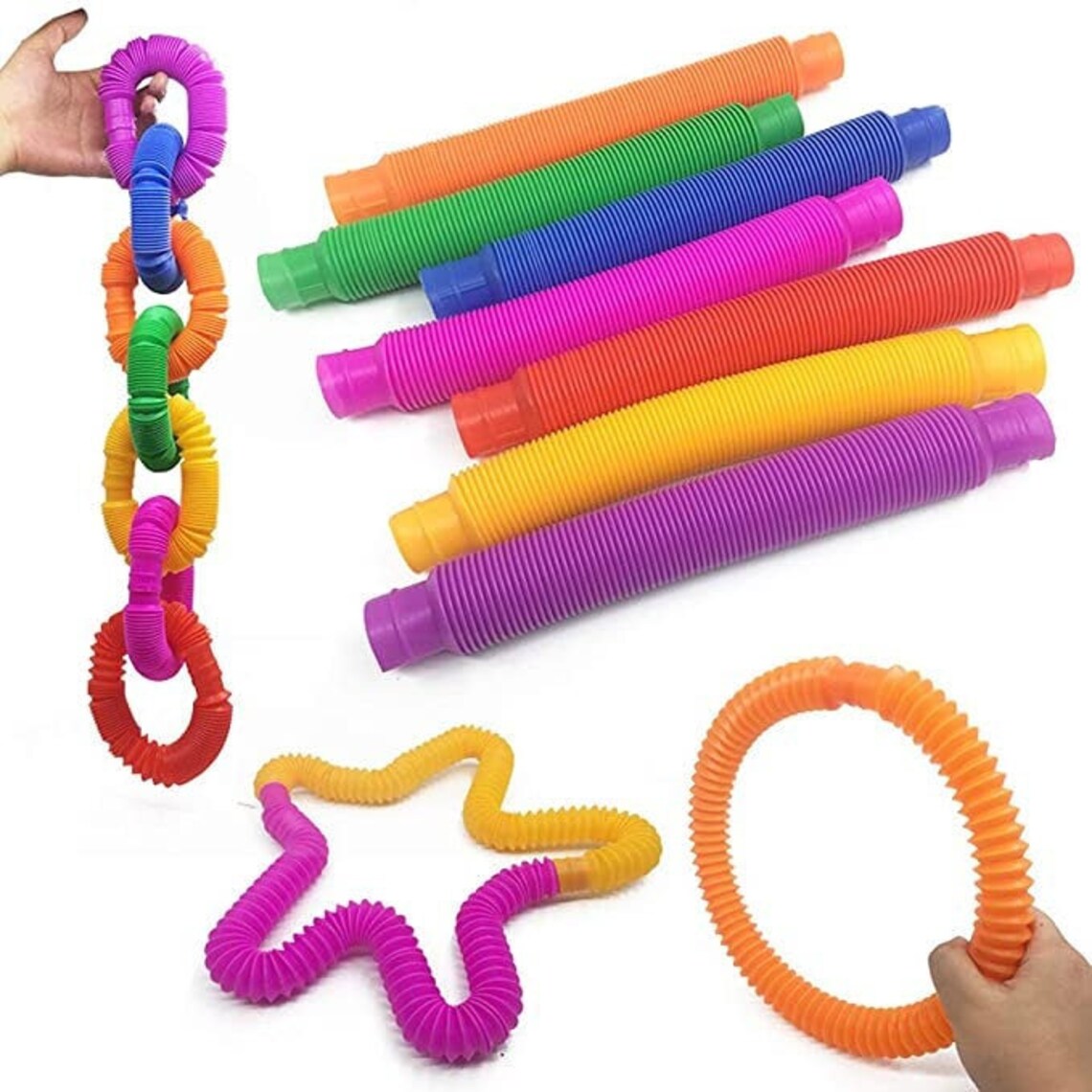3 mini pop tubes Sensory Tubes Toy Colourful Etsy