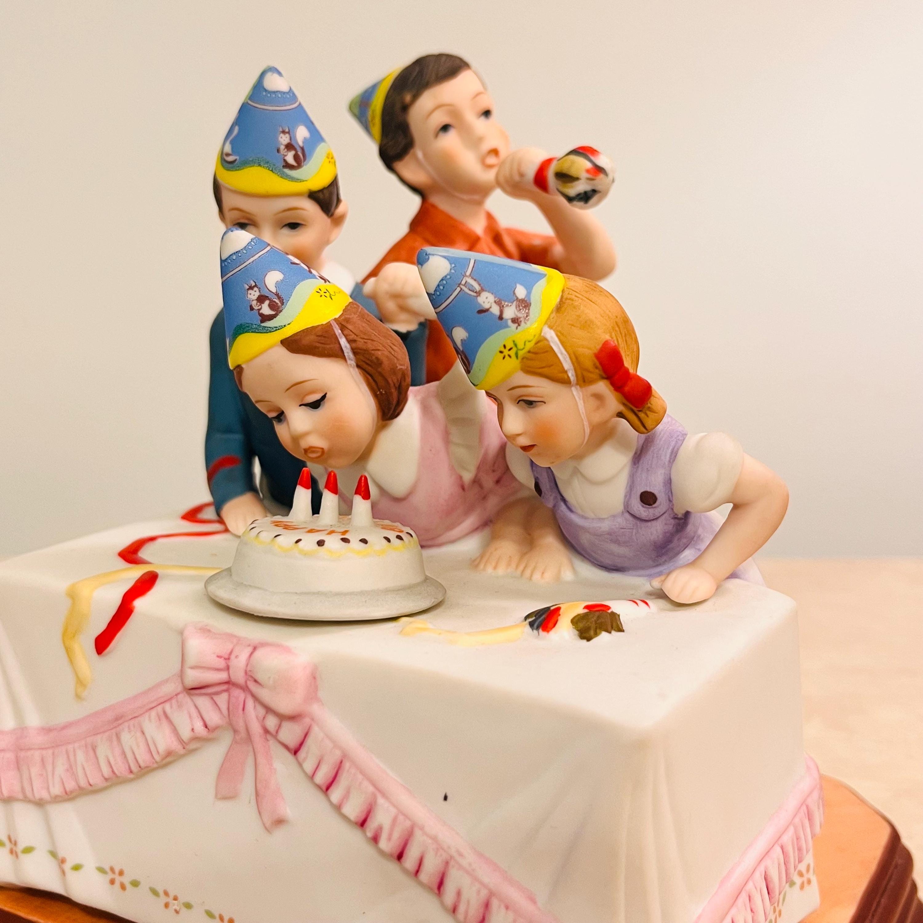 Musical Porcelain Figurine 'the Birthday Party' by Norman Rockwell