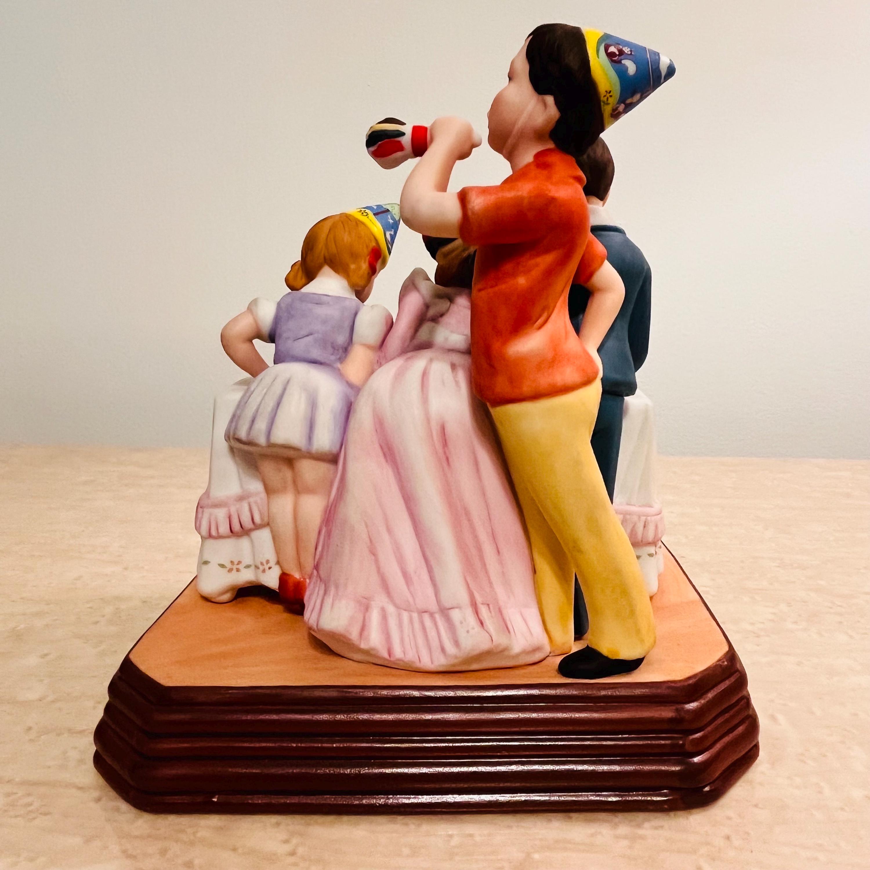 Musical Porcelain Figurine 'the Birthday Party' by Norman Rockwell