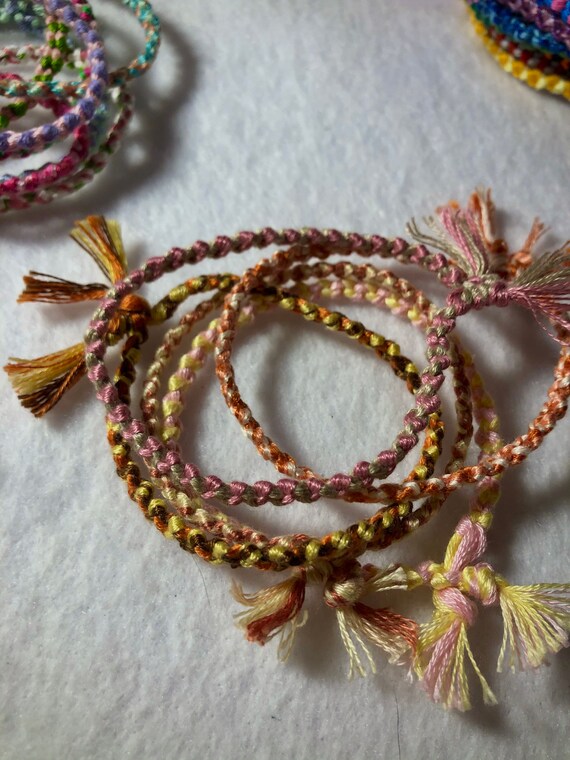 Embroidery floss anklets clearance