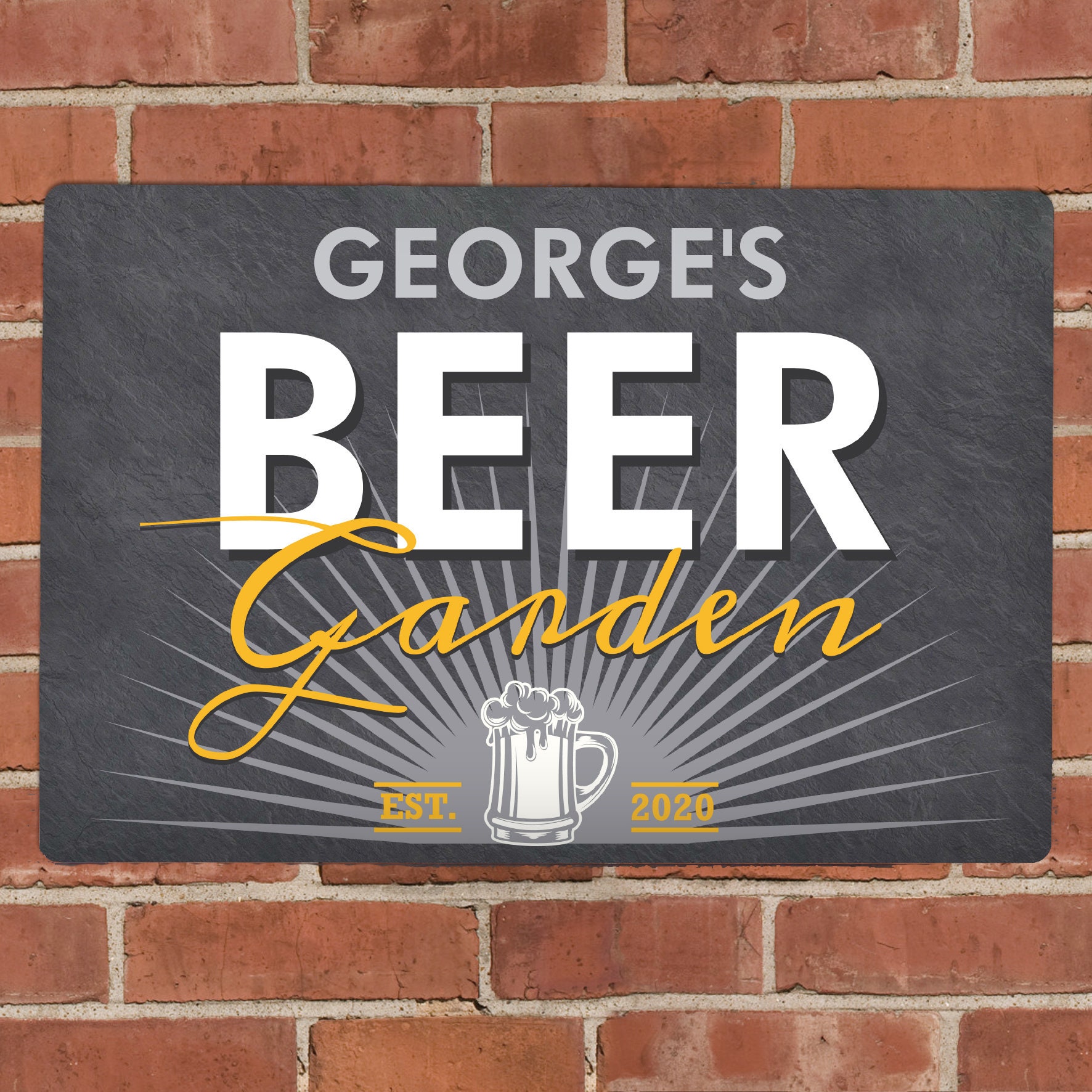Personalised Beer Garden Metal Signe 