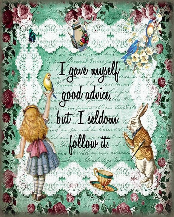 Alice in Wonderland I Gave Myself Good Advice Metal Wall | Etsy