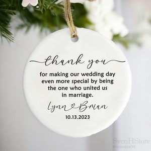 Personalized Wedding Officiant Gift: Ceramic Ornament, Officiant Proposal, Thank You Present