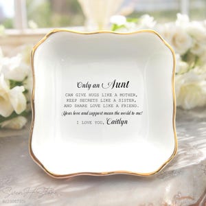 Regala Abbracci come una Madre Porta Anelli-Vassoio Porta Gioielli Zia-Regalo di Nozze Zia per la Zia della Sposa-Regalo di Compleanno Zia dalla Nipote-Regalo di Apprezzamento