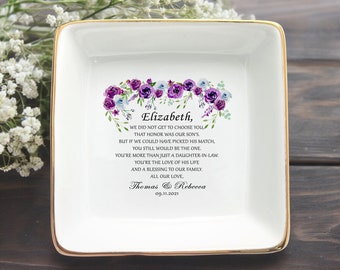 Personalized Daughter In Law Jewelry Dish, Bridal Gift for Bride, Bridal Shower Favors