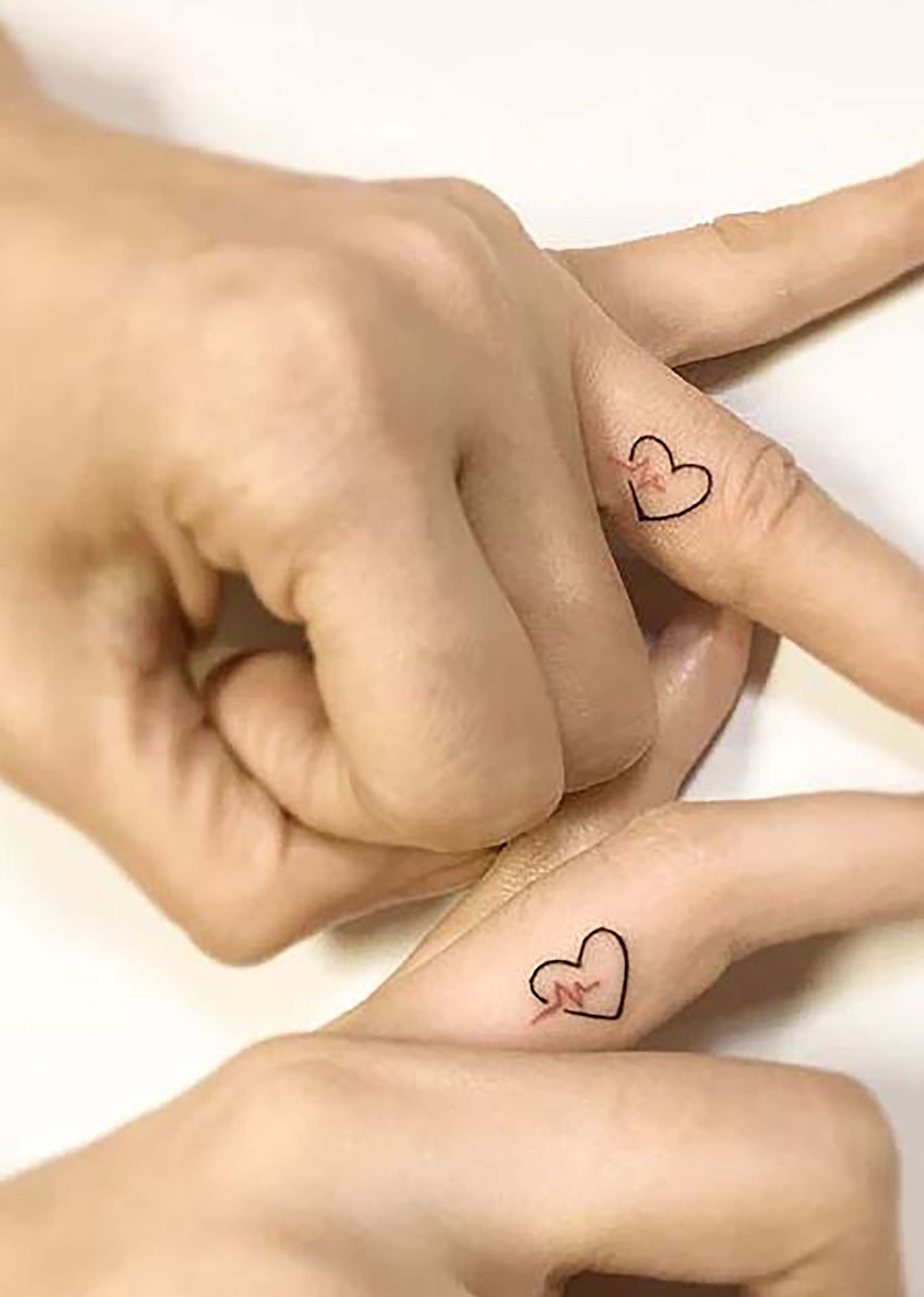 Heart Couple Temporary Tattoo Custom Name Heart Removable - Etsy