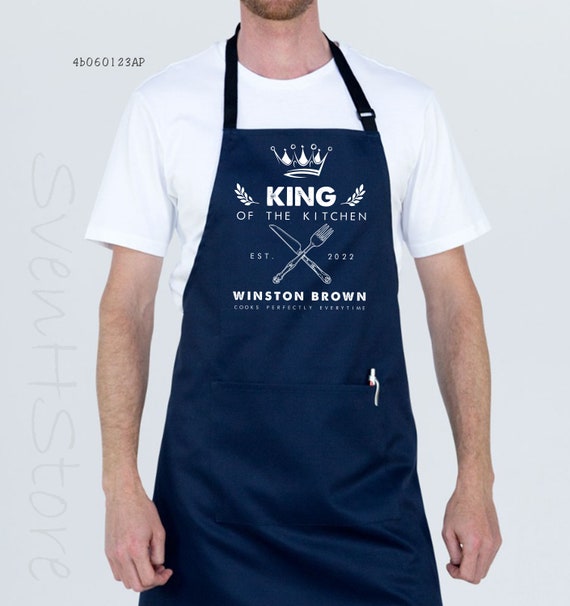 Delantal El rey de la cocina personalizado
