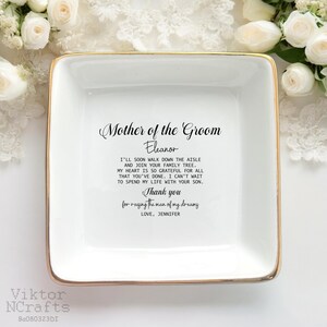 Mother Of The Groom Gift From Bride, Personalized Ring Dish, Mother In Law Wedding Gift From Daughter In Law, Thank You For Raising The Man