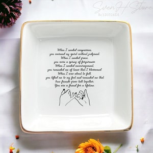 Best Friend Birthday Gift-Encouragement Trinket Tray Gifts For Best Friend-Gifts For Friends-Maid Of Honor Gifts-Pinky Promise Jewelry Dish