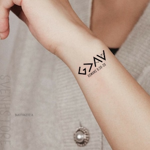 God Is Greater Than The Highs And Lows Temporary Tattoo Women-Spiritual Tattoo-Religious Gift For Christian Gift-Romans 8:38-39-Gift For Him