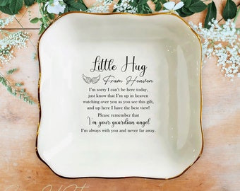 Little Hug From Heaven Personalized Ring Dish-Baby Loss Gift-Infant Loss Gift-Encouragement Gift-Guardian Angel Jewelry Dish-Sympathy Gift