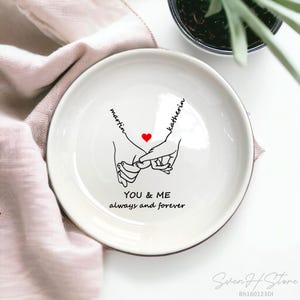 You And Me Always And Forever Ring Dish-Personalized Couple Gifts For Fiancee-Valentines Day Gifts For Girlfriend-Anniversary Gifts For Wife