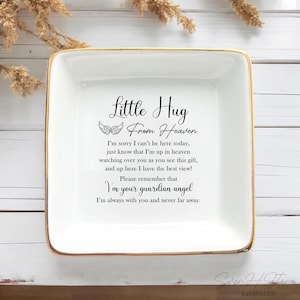 Little Hug From Heaven Personalized Ring Dish-Baby Loss Gift-Infant Loss Gift-Encouragement Gift-Guardian Angel Jewelry Dish-Sympathy Gifts