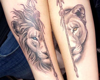Arrow Couple Tattoo - Etsy Arrow Couple Tattoo - Etsy