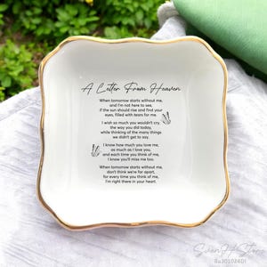 Anillo personalizado "Una carta del cielo" - Regalos de duelo por la pérdida de un hijo - Regalos de condolencias para la familia - Regalo de duelo - Regalo funerario