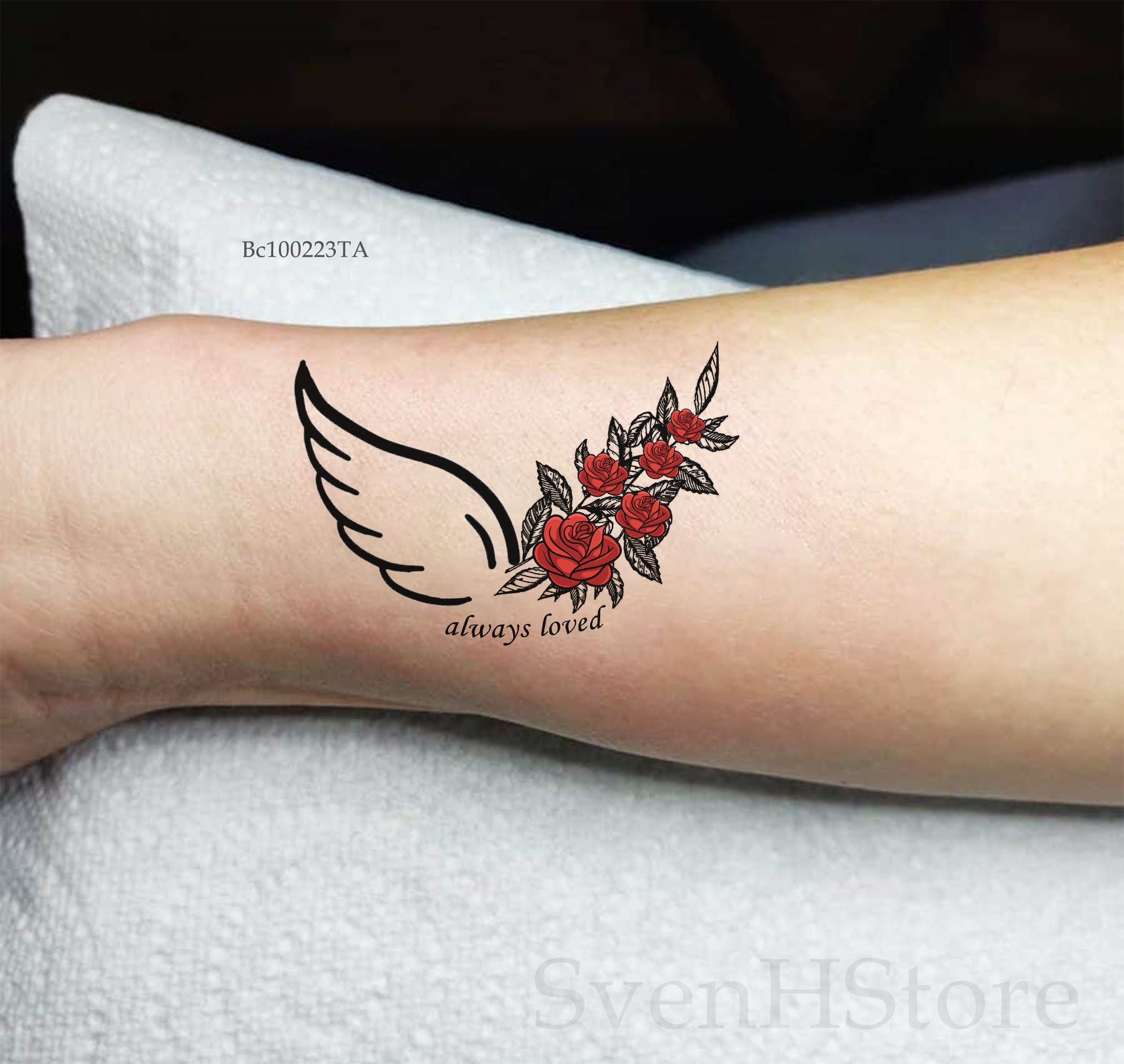 tattoos body art angel wing rose large 825034 arm tattoo  eBay