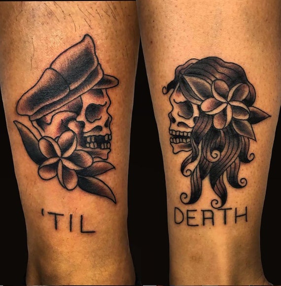 Skeleton Til Death Couple Temporary Tattoo Dead Love - Etsy Skeleton Til Death Couple Temporary Tattoo Dead Love - Etsy