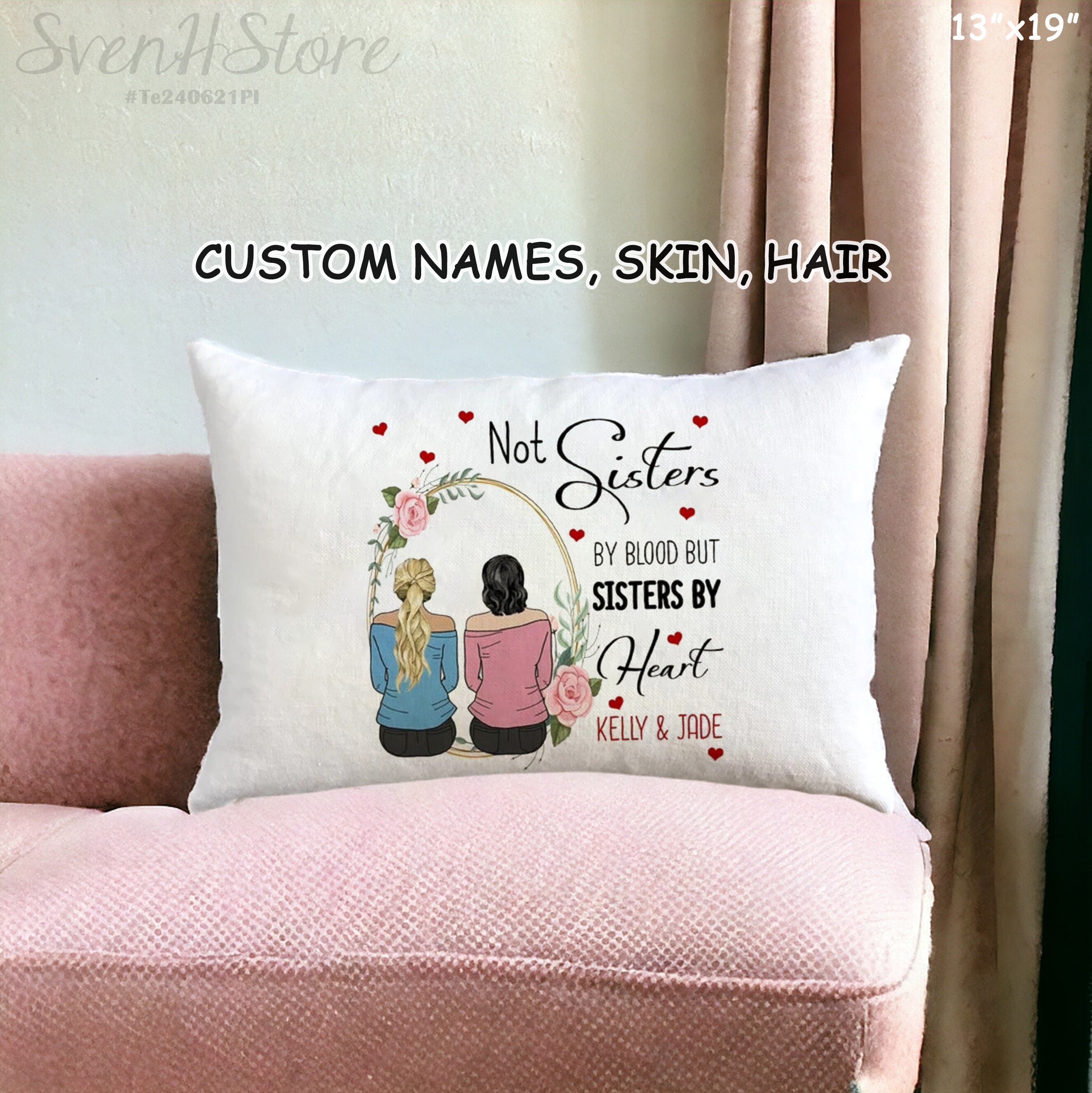 Idea de regalo para mejor amigo almohada para mejores amigos para mi mejor amiga no hermanas de sangre hermanas de corazon cumpleanos de BFF regalo de amigo personalizado Etsy Espana