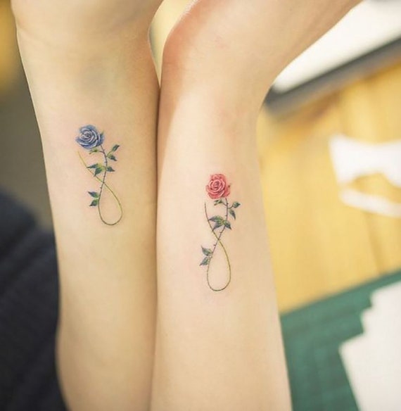 Infinity Flower Tattoo Fake Flower Tattoo for Girl Tattoo - Etsy Denmark
