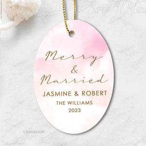 Marry And Married Ornament-Custom Wedding Date Ornament-Anniversary Gift For Wife-Our First Christmas Ornament-1st Christmas Tree Decoration