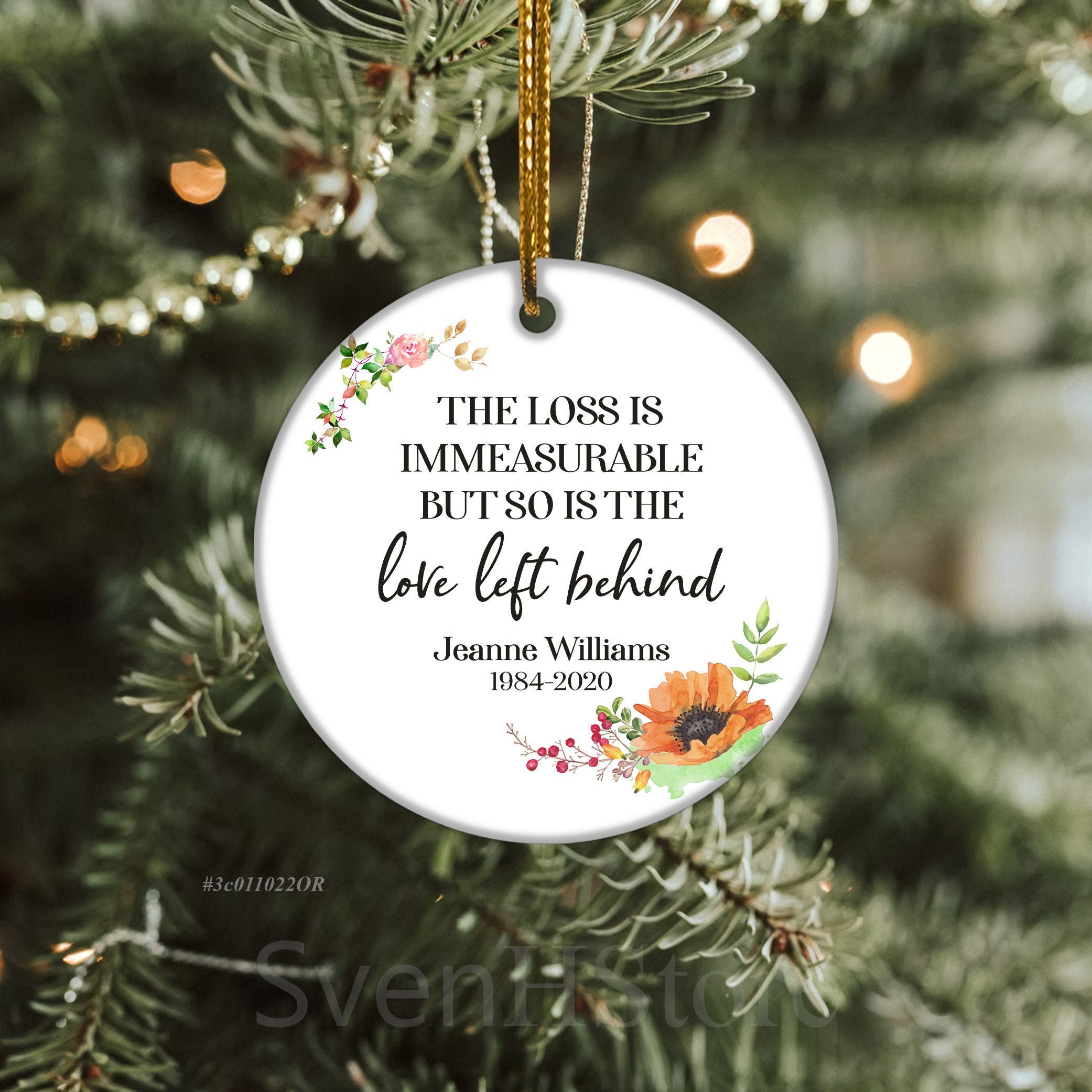 Personalized Memorial Ornament, Loss Family Ornament, In Loving Memory Gift, Angel In Heaven Gift, Christmas Gift For Family Friend Relative