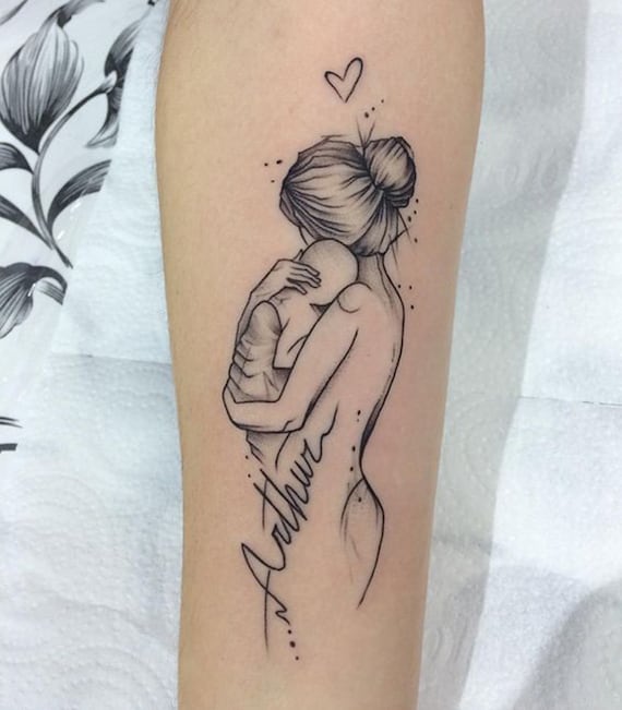 Tatouage De Maman De Nom Denfant Etsy Canada