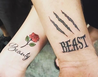 Beauty Beast Tattoo Etsy