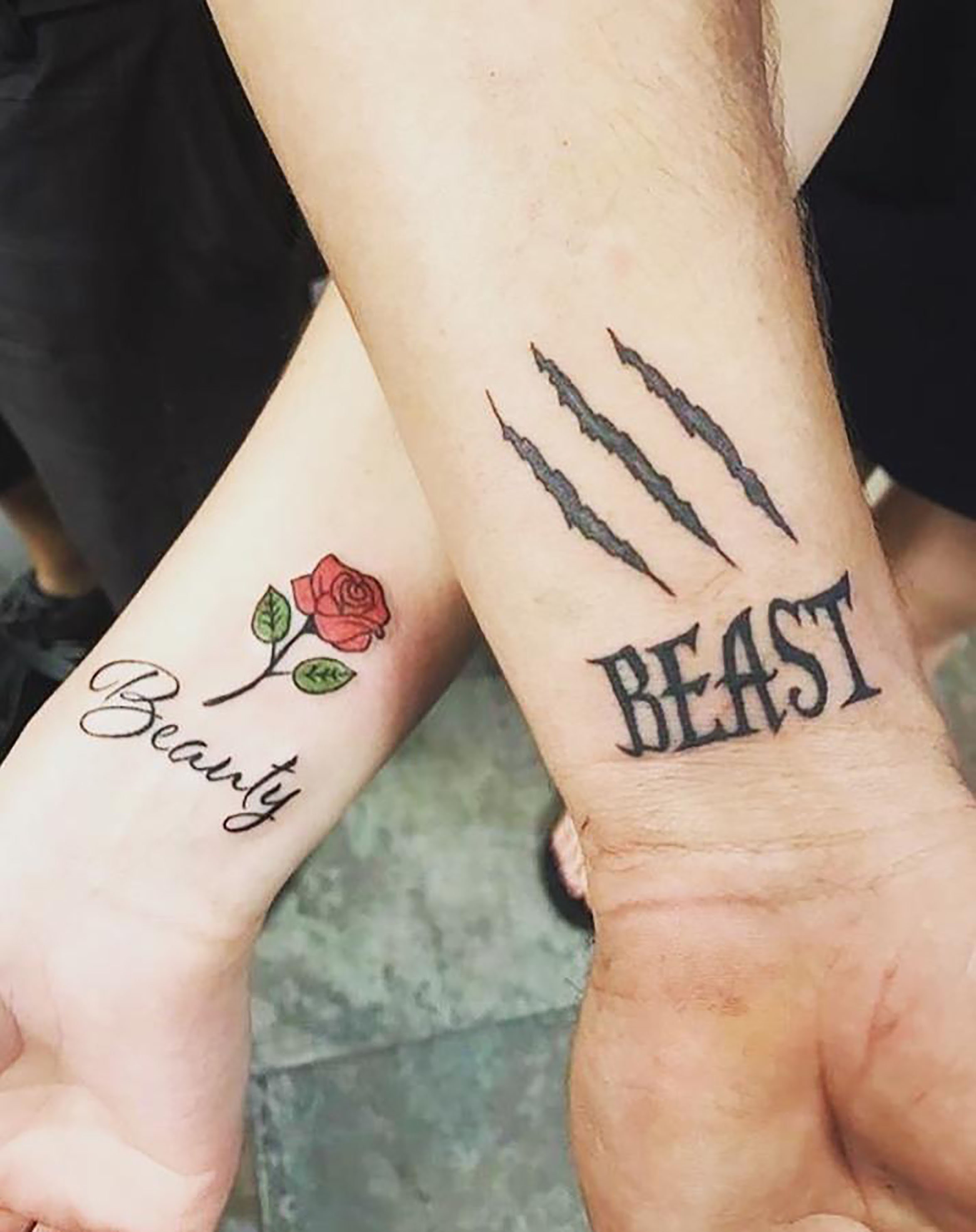 Beauty and Beast Temporary Couple Tattoo Removable Matching - Etsy Australia Beauty and Beast Temporary Couple Tattoo Removable Matching - Etsy Australia