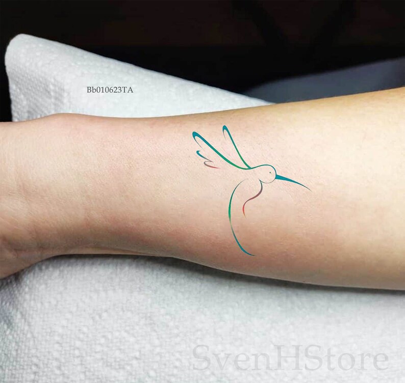 Hummingbird Temporary Tattoo for Women Bohemian / Boho Etsy