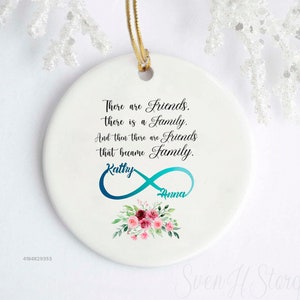 Personalized Friendship Ornament, Friends Became Family, Gift For Best Friend, Eternal Friendship, Long Distance Gifts, Custom Ornament Gift