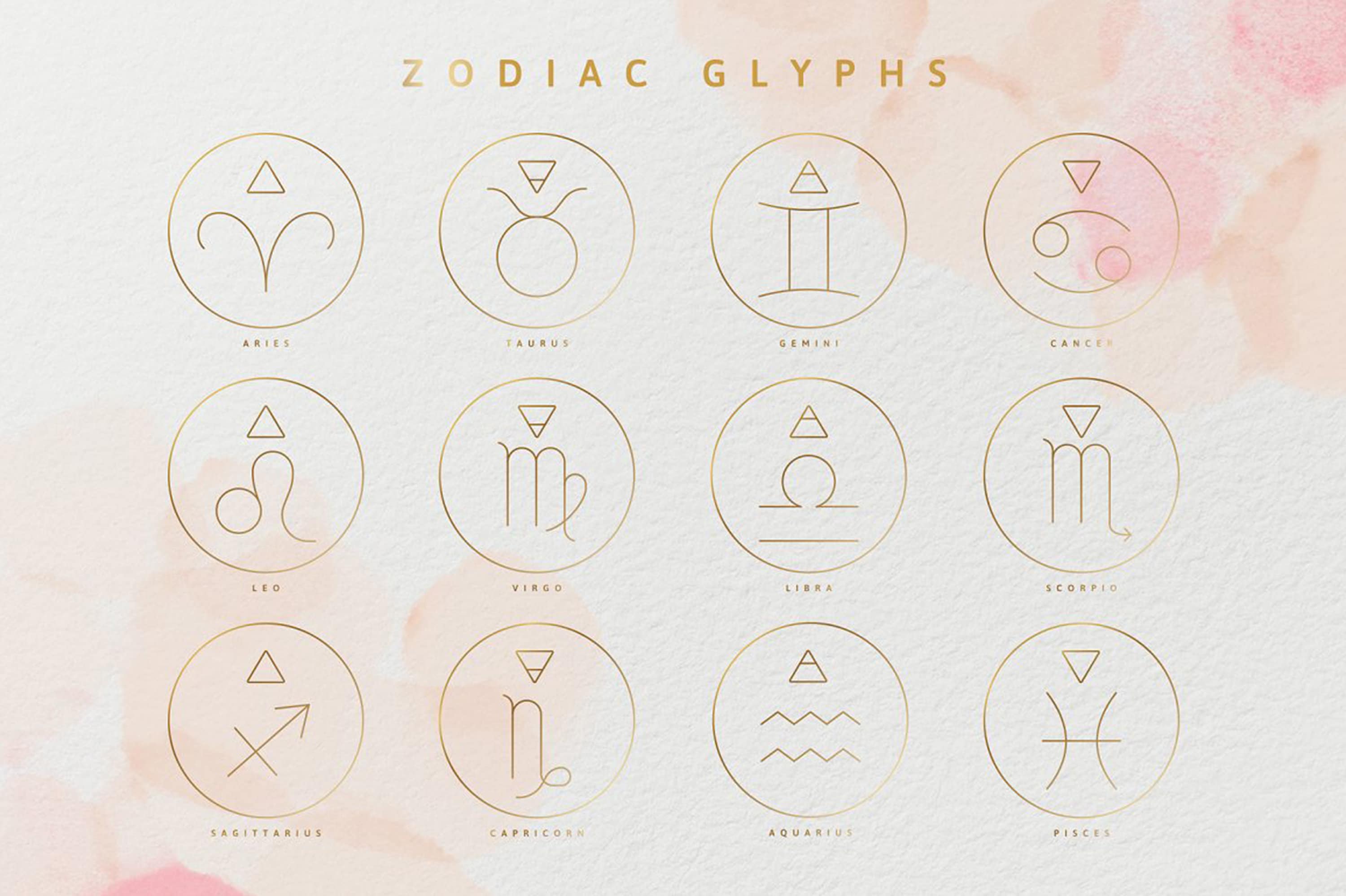 Custom Zodiac Glyphs Temporary Tattoo, Zodiac Symbol Waterproof Removable Tattoo, Zodiac Sign Fake Tattoo, Custom Birth Month Tattoo Gift